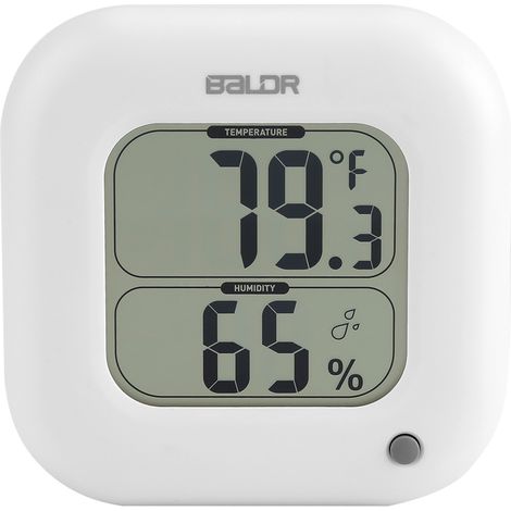BALDR Mini Digital Thermometer Hygrometer Indoor Room Humidity Temperature Display White