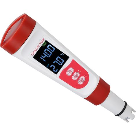 PH-300 Testeur d'eau 4 en 1 étanche PH/TDS/EC/TEMP, stylo portable multifonction (livré sans piles, avec poudre) (1/5)