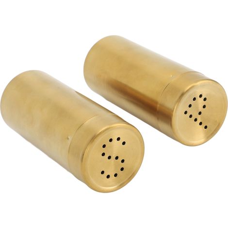 2-teiliges professionelles Salz- und Pfefferstreuer-Set aus goldfarbenem Edelstahl 304 für Küche, Camping und Grillen im Freien (1/5)