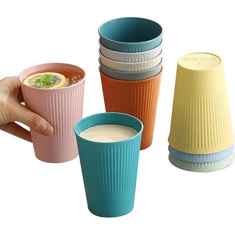 Gobelet Réutilisable - 350 ml - En Polypropylène PP - Lot de 10 Couleurs Assorties - Pour Pique-Nique Camping Bureau Maison (1/3)