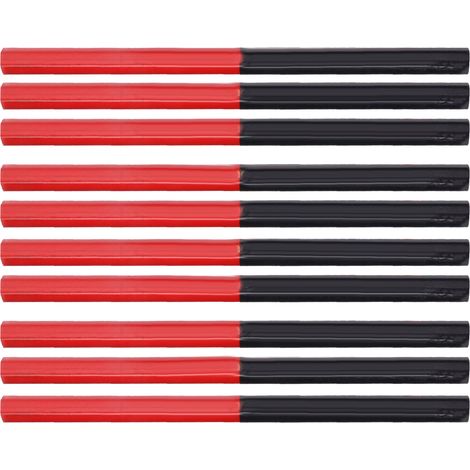 Pongnas Red + Blue Core 2, Zimmermannsbleistifte, sechseckiger Markierstift, Handwerkzeug für die Holzbearbeitung, geeignet für Holz, Fliesen, Metall usw.