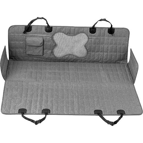 Housse de protection de siège de voiture pour animal de compagnie, imperméable, anti-rayures, tapis de siège arrière pour chien, pour voitures, SUV, gris (1/5)