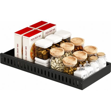 Égouttoir à casseroles réglable, noir, organisateur coulissant pour placard, égouttoir à vaisselle de comptoir, porte-couvercles de casseroles (1/5)