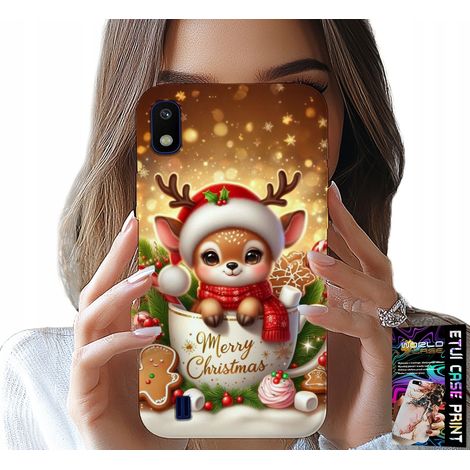 Custodia per Samsung A10 - renna, simpatico motivo natalizio con renne (1/5)