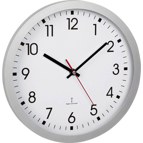 TFA Dostmann 60.3522.02 Radiocontrollato Orologio da parete 30 cm x 43 mm Argento (1/3)