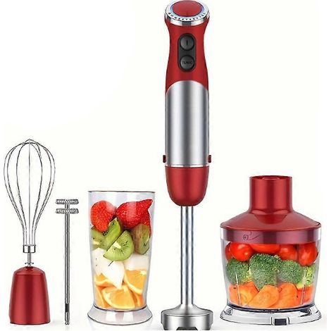 Mixeur plongeant 1000 W 5 en 1, 12 vitesses, pour aliments, soupes, purées et gâteaux (prise US). (1/5)