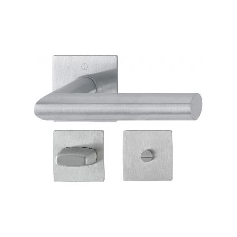 Paire de béquille sur rosace plate autocollante carrée Condamnation 7mm/35-45mm Amsterdam Inox F9 - HOPPE - 3807871 ROZ