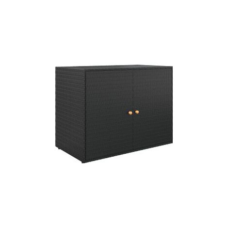 Armoire de rangement jardin Noir 100x55,5x80 Résine tressée (1/5)
