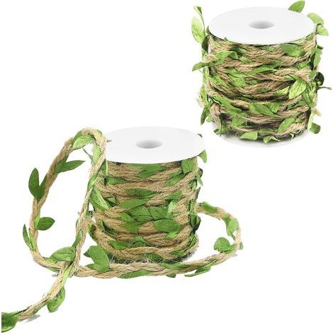 Rolls Artificial Vine Leaf Garland Artificial Leaves Fake Leaves Decoration for Wedding Party Home Garden Decoration Garland DIY Crafts Green (1/5)