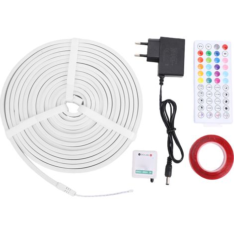 Striscia LED in silicone con effetto neon RGB, controllo Bluetooth tramite app, sincronizzazione musicale, telecomando a 44 tasti, 72 LED per metro, impermeabile IP65, ideale per camere da letto, fest (1/5)