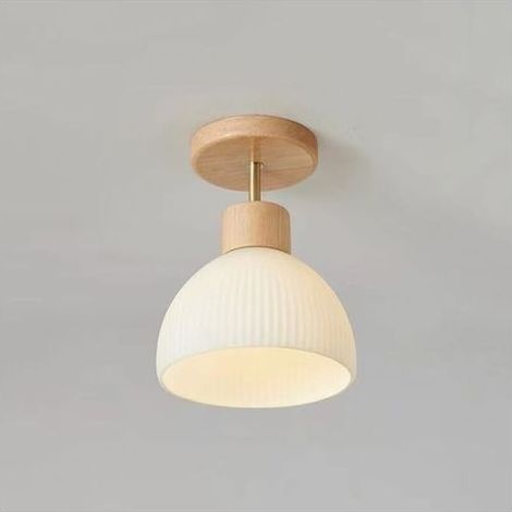 BRICOOMARKET Petit plafonnier en verre de style japonais for la maison, art en bois, plafonnier encastré, couloir nordique, escaliers à proximité des plafonniers, plafonnier d'entrée intérieure(3000K  (1/5)