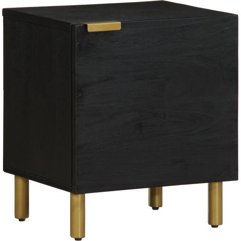 Bedside Cabinet Black 40x33x46 cm Solid Wood Mango vidaXL (1/5)
