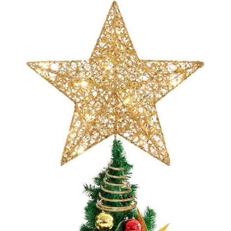 STOBOK Golden Warm Light 25x30 Arbre de Noël Top Star Décoration Lumière-Ywey (1/5)