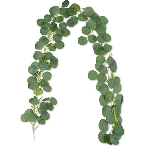 1 Guirlande Eucalyptus Artificiel, 200cm Feuillage Vert Soie, Décoration Murale Mariage, Vigne Flexible Intérieur Extérieur