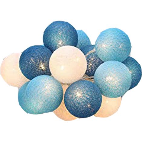 LED-Lichterkette mit Wattekugeln, USB-Anschluss, 5,6 m, 20 LEDs, 8 Modi mit Fernbedienung und Zeitschaltuhr, zur Dekoration von Balkon, Weihnachten, Hochzeiten, Partys und Zimmern (1/5)
