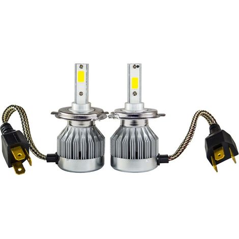 Trade Shop - Coppia Lampadine Auto Moto 30w 6000k Bianco Freddo Cob C1 H4 Led 3000lm - (1/3)