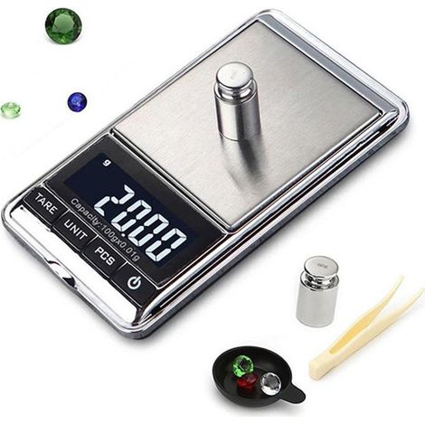 500g x 0,01g Balance de Précision Balance de Poche Balance de Cuisine, Balance de Precision 0,01g, Balance de Bijoux avec Affichage LCD et Fonction Tare (1/4)