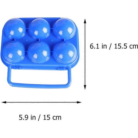 Boîte de rangement portable pour œufs, lot de 2, en plastique bleu (1/5)