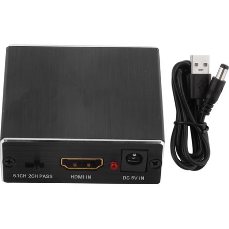 Extracteur Audio HDMI Optique Professionnel 4K avec Sortie SPDIF et 3.5mm - Noir Métallique (1/5)