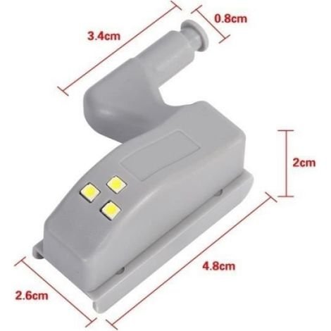 10 pcs - ensemble veilleuses charnière intérieure LED capteur lumière pour cuisine salon chambre armoire (1/4)
