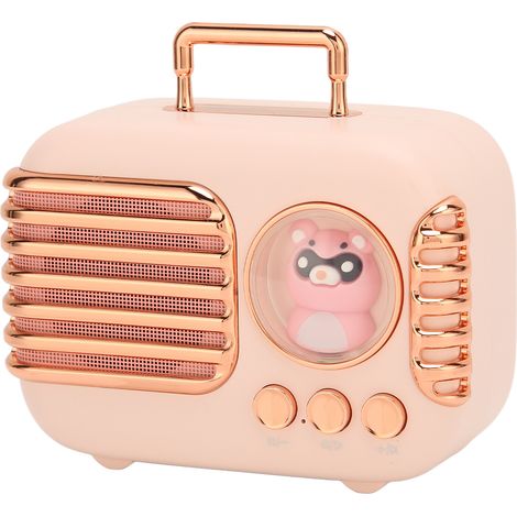 Enceinte Bluetooth 5.0 5 W stéréo avec lecteur de carte mémoire, mini-enceinte portable sans fil pour MP3, téléphones portables et ordinateurs portables (rose). (1/5)