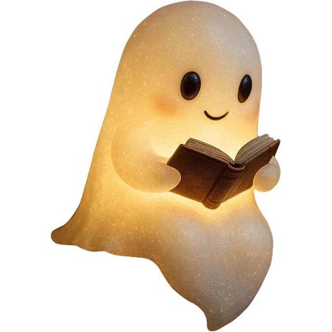 Veilleuse Halloween Fantôme Lecteur, Lampe Décorative pour Chambre, Bureau, Salon et Salle à Manger, Décoration et Cadeau 15 cm (1/5)