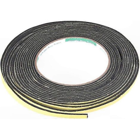 Bande de mousse autocollante 10m x 10mm x 2mm, ruban d'étanchéité isolant pour portes et fenêtres, joint adhésif souple, calfeutrage efficace. (1/5)