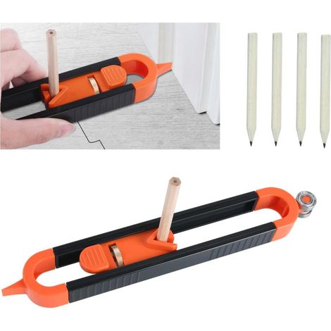 Jauge de Contour Avec Serrure, Outil de Profil Règle de Mesure Du Travail Du Bois Outils de Jauge de Duplicateur de Contour Irrégulier, Cadeau pour Charpentier (1/5)