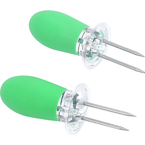 Lot de 2 supports à épis de maïs réutilisables en acier inoxydable pour barbecue. (1/5)