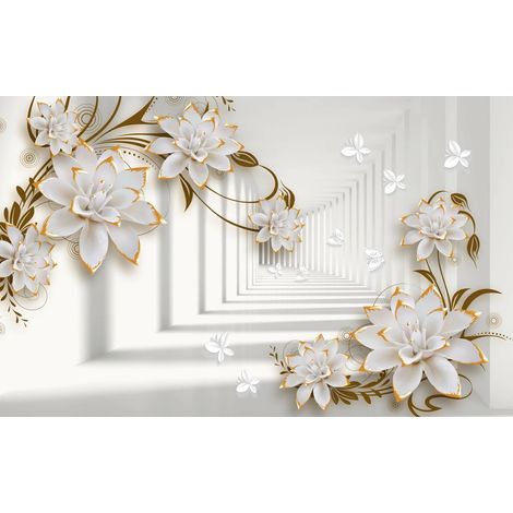 Tapis magnétique pour cache radiateur Tunnel de fleurs 3D 60x100cm