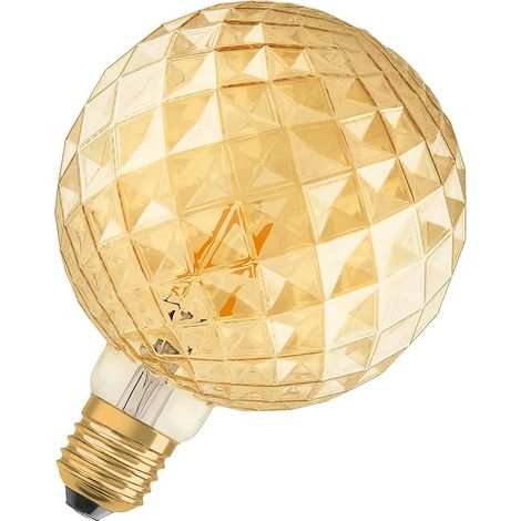 Vintage Edition 1906 ampoule à filament LED - E27 tête - Pin sphérique spécial forme ambre or - lumière blanche chaude 2500k - 4.5w (équivalent 40W) 110V - 120V (1/4)