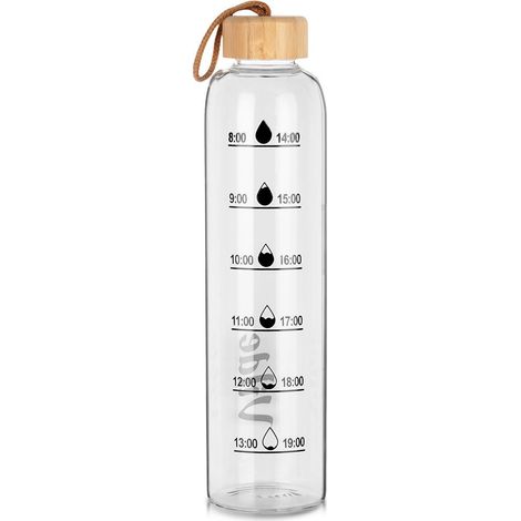 Glass water bottle 1 l
