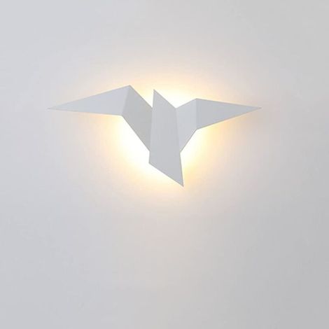 Creative Géométrie Forme D'oiseau 3000K 3W LED Applique Murale Moderne Salon Chambre Allée Luminaires Décoration De La Maison Montage en Surface Applique Maison Intérieur Applique Murale(Blanc) (1/5)