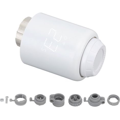 Vanne thermostatique intelligente WiFi pour radiateur Toivize Tuya compatible programmation horaire écran numérique réglage 5-35°C M30x1.5 (1/5)