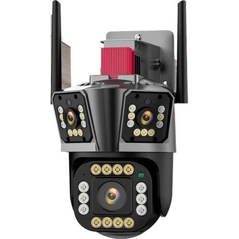 Caméra de sécurité à Domicile Caméra IP 12MP HD Trois objectifs PTZ caméra extérieure Double lentille détection de Mouvement sécurité 4MP caméra de Surveillance étanche(12MP add 128G Card) (1/5)