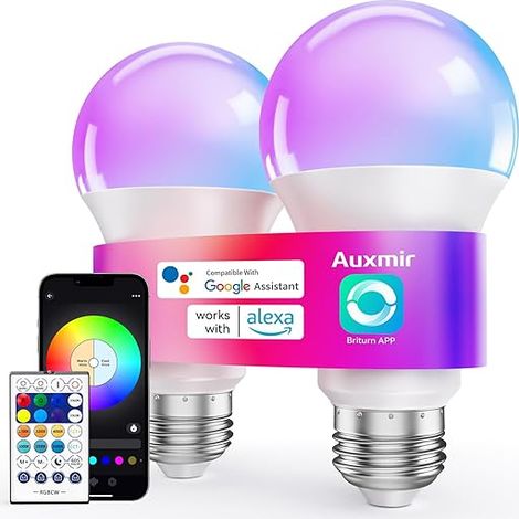 Ampoule Connectée WiFi, LED Intelligente E27 Multicolore 2700K-6500K 10W 800LM, 16 Millions Couleurs Dimmable, Commande Vocale, Economie d’énergie (1/5)
