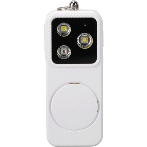 Lampe d'alarme de sécurité pour femmes, 4 modes d'éclairage, porte-clés lumineux rechargeable par USB, sirène LED blanche pour les urgences (1/5)