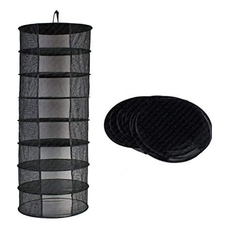 Filet à linge suspendu à 8 étagères, pliable, pour le camping, les pique-niques, la pêche et les voyages (noir) (1/5)