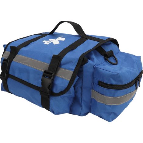 Sac de premiers secours grande capacité, sac d'urgence avec bandoulière pour matériel de pompier, bleu (1/5)