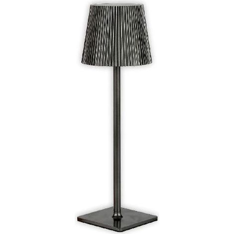 LAMPE DE TABLE LED TACTILE RECHARGEABLE POUR RESTAURANT MODERNE GRIS METALLIQUE G02