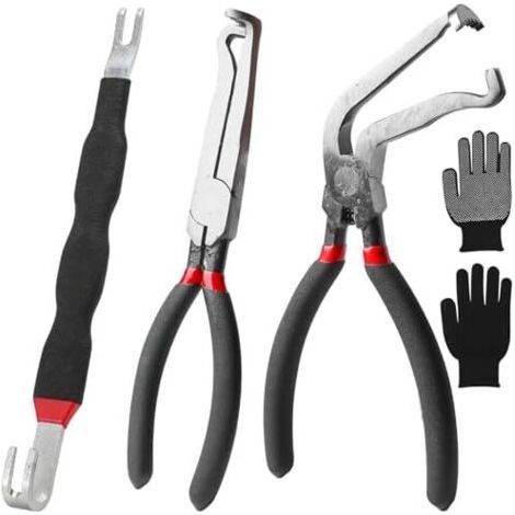 Pince électrique de séparation : 3 pièces Haute qualité à connecteurs, multifonctionnelle dénuder, câble, pour travaux réparation bricolage (Noir-Rouge, 210 mm) - (1/5)