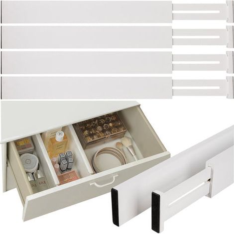 Organiseur de tiroir blanc (lot de 4) 25632