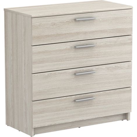 Commode de rangement en bois coloris chêne shannon - 79,6 x 80,6 x 37,9 cm -PEGANE-