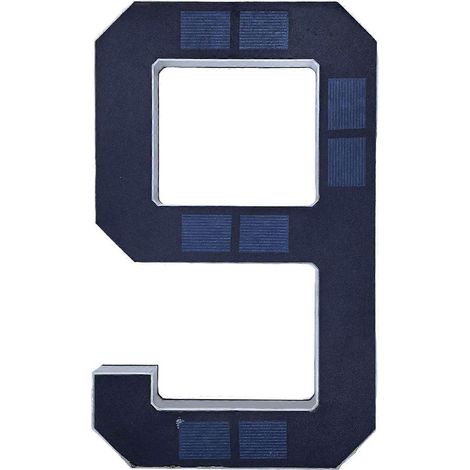 Plaque d'adresse solaire LED avec numéro de maison pour entrée de jardin ou garage - 9 (1/4)
