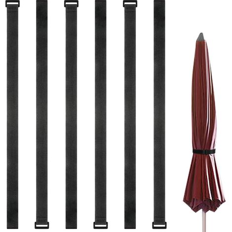 Lot de 6 sangles de fixation pare-soleil, réutilisables, réglables, accessoires en nylon pour stores et parasols. (1/5)