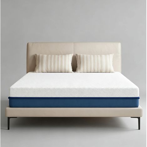 Matelas mémoire de forme au thé vert 140x190 cm avec housse amovible et fermeture éclair 3 voies, fermeté moyenne (1/5)