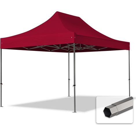 3x4,5 m Faltpavillon, PREMIUM Stahl 40mm, rot