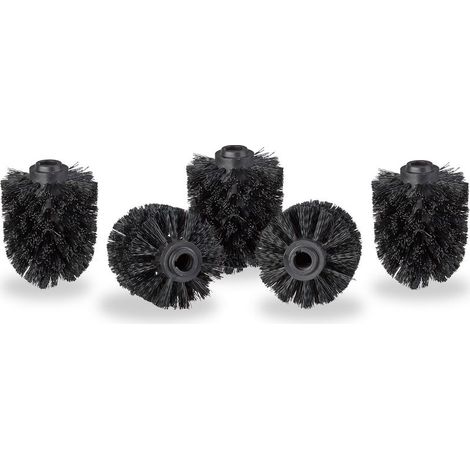 Relaxdays Tête de rechange pour brosse WC lot de 10 orifice intérieur 12 mm Diamètre 7 cm, 2 couleurs