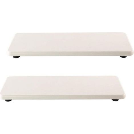 Plateau Absorbant - Terre De Diatomées Et Fibres Végétales - 22 Cm X 10 Cm X 0,9 Cm - Blanc - Coussinets Antidérapants 5 Mm - Cuisine Salle De Bain - 2 Pièces (1/4)
