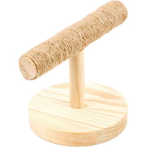 Vogelständer aus Holz, Sitzstange mit Sockel, Krallenschleifspielzeug für Papageien